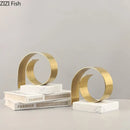 GobekUsa Golden Spiral Bookend Set with Marble Base for Stylish Desk & Library Decor