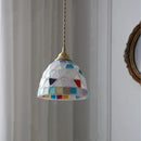 GobekUsa Conch Glass LED Pendant Light Fixture Tiffany Children Dining Room Hang Lamp
