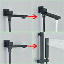 GobekUsa Black Rainfall Shower Faucets with Slider Bar and Embedded Mixer