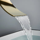 GobekUsa Gold Waterfall Wall Mount Faucet for Bathroom Basin Mixer Tap
