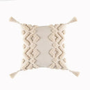 GobekUsa Geometric Tufted Tassel Pillow Cover - Handcrafted Boho Chic Cushion Cover