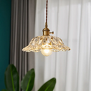 GobekUsa Japanese Style LED Pendant Lamp Copper Glass Hanging Light Fixtures
