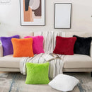GobekUsa Cozy Plush Fur Cushion Cover 43x43cm White Grey Sofa Decor Pillowcase