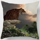 GobekUsa Animals World Tiger Lion Pillow Case for Cute Home Decor in Sofa Living Room