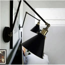 GobekUsa Black Umbrella Lampshade Adjustable Wall Lights for Cafe, Study & Living Room