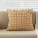 GobekUsa Cream Style Elastic Puff Plaid Cushion Cover 45*45CM Home Decor