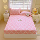 GobekUsa Cotton Striped Fitted Bed Sheet for Queen Double Mattress Cover