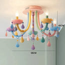 GobekUsa Kids Room LED Macaron Ceiling Chandelier for Boys Girls Bedroom Decor