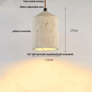 GobekUsa LED Pendant Lamp Yellow Travertine Wood Hanging Light Fixture Luminaire