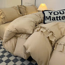 GobekUsa Lace Patchwork Duvet Cover Set, Soft Microfiber, Full Queen Size Bed Linen Pillowcase