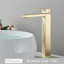 GobekUsa Gold Stainless Steel Bathroom Basin Faucet Mixer Deck Mounted