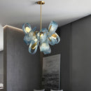 GobekUsa Blue Glass LED Pendant Lamps: Modern Chandelier Lighting for Hallway, Bedroom, Living Room