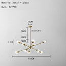 GobekUsa Glass Chandelier with Metal Frame for Parlor, Dining Room, and Bedroom Lighting