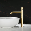 GobekUsa Brushed Gold Basin Faucet: Solid Brass Hot Water Mixer Sink Tap