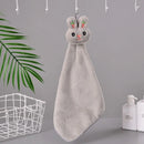 GobekUsa Cartoon Rabbit Coral Fleece Hand Towel: Soft, Absorbent, Quick-Dry Terry Towel