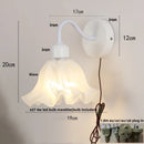 GobekUsa Glass Iron LED Wall Sconce Pull Chain Switch White Stair Light