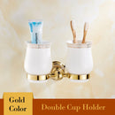 GobekUsa Brass & Crystal Bathroom Set: Towel Rack, Towel Bar, Paper Holder, Soap Dish