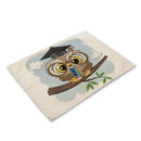 GobekUsa Cute Owl Animal Placemat Music Bird Kitchen Dining Table Mats Coaster Bowl Cup Mat