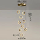 GobekUsa Crystal Ring LED Chandelier: Modern Gold Kitchen Lighting for Staircase, Simple Indoor Hanging Lamp