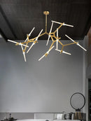 GobekUsa Gold Branch LED Chandelier for Duplex Villa Staircase - Modern Indoor Lighting