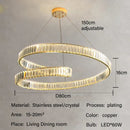 GobekUsa Crystal LED Pendant Lights: Modern Luxury Chandelier for Living and Dining Rooms