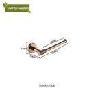 GobekUsa Bathroom Accessories Set: Rose Gold Chrome Hook, Brushed Gold Towel Rack, Stainless Steel Toilet Paper Holder
