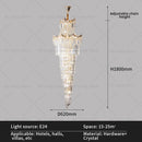 GobekUsa Crystal Stair Chandelier: Modern Duplex Villa Light Luxury for Elegant Living Rooms