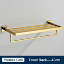 GobekUsa Black Towel Rack Bar 40cm SUS304 Modern Gold Cloth Holder Wall Mounted