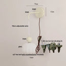 GobekUsa Iron Nordic LED Wall Light Fixture Glass Adjustable Bedside Lamp
