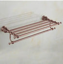 GobekUsa Brass & Jade Rose Gold Bathroom Set: Paper Holder, Towel Bar, Soap Basket