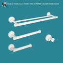 GobekUsa Bathroom Accessory Set: Towel Rack, Toilet Brush, Paper Holder, Toothbrush Holder, Soap Tray