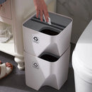 GobekUsa Stackable Trash Can with Lid Kitchen Waste Bin Bathroom Plastic Paper Basket