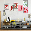 GobekUsa Chili Pepper Art Trio: Green, Yellow, Red Kitchen Decor