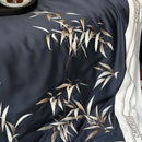 GobekUsa Bamboo Embroidery 1000TC Egyptian Cotton Bedding Set in Luxury Dark Blue