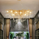 GobekUsa Branch-shaped Golden Crystal Chandelier for Villa Bedroom and Living Room