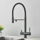 GobekUsa Black Kitchen Faucet with Pull Down Sprayer and 2-in-1 Purification Technology
