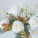 GobekUsa 8-Head 30cm Pink Peony Silk Bouquet Wedding Home Decoration Flower Wall