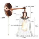 GobekUsa Industrial Clear Glass Wall Sconce Light for Stair, Foyer, Bedroom.