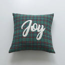 GobekUsa Christmas Cartoon Letter Embroidered Pillow Cover Festive Sofa Cushion
