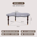 GobekUsa 80*40cm Solid Wood Peanut-Shaped Coffee Table for Living Room