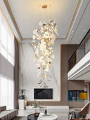 GobekUsa Ginkgo Leaf Chandelier for Luxury Staircase & Lobby, Designer Duplex Lighting