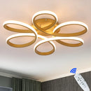 GobekUsa Gold Flower Acrylic Pendant Chandelier - Modern LED Ceiling Light