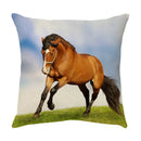 GobekUsa Galloping Horse Pillowcase: Wild Horse Print Linen Cushion Cover for Home Decoration