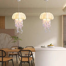 GobekUsa Jellyfish Silk Chandelier: Romantic Pendant Light for Living Room Bedroom Dining Room