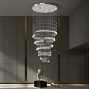 GobekUsa Crystal Chandelier for High Ceilings Living Room - Modern Luxury Spiral Stair Pendant Lamp