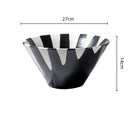 GobekUsa Black Check Geometric Striped Ceramic Vase - Handcrafted Floral Arrangement Pot