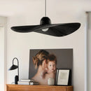 GobekUsa Designer Fabric Hat Chandelier, White & Black LED Pendant Lamp for Living Room