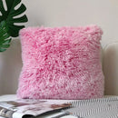 GobekUsa Cozy Plush Fur Cushion Cover 43x43cm White Grey Sofa Decor Pillowcase