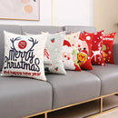 GobekUsa Christmas Embroidery Cushion Cover 45x45cm Santa Deer Snowflake Pillowcase Square Cotton