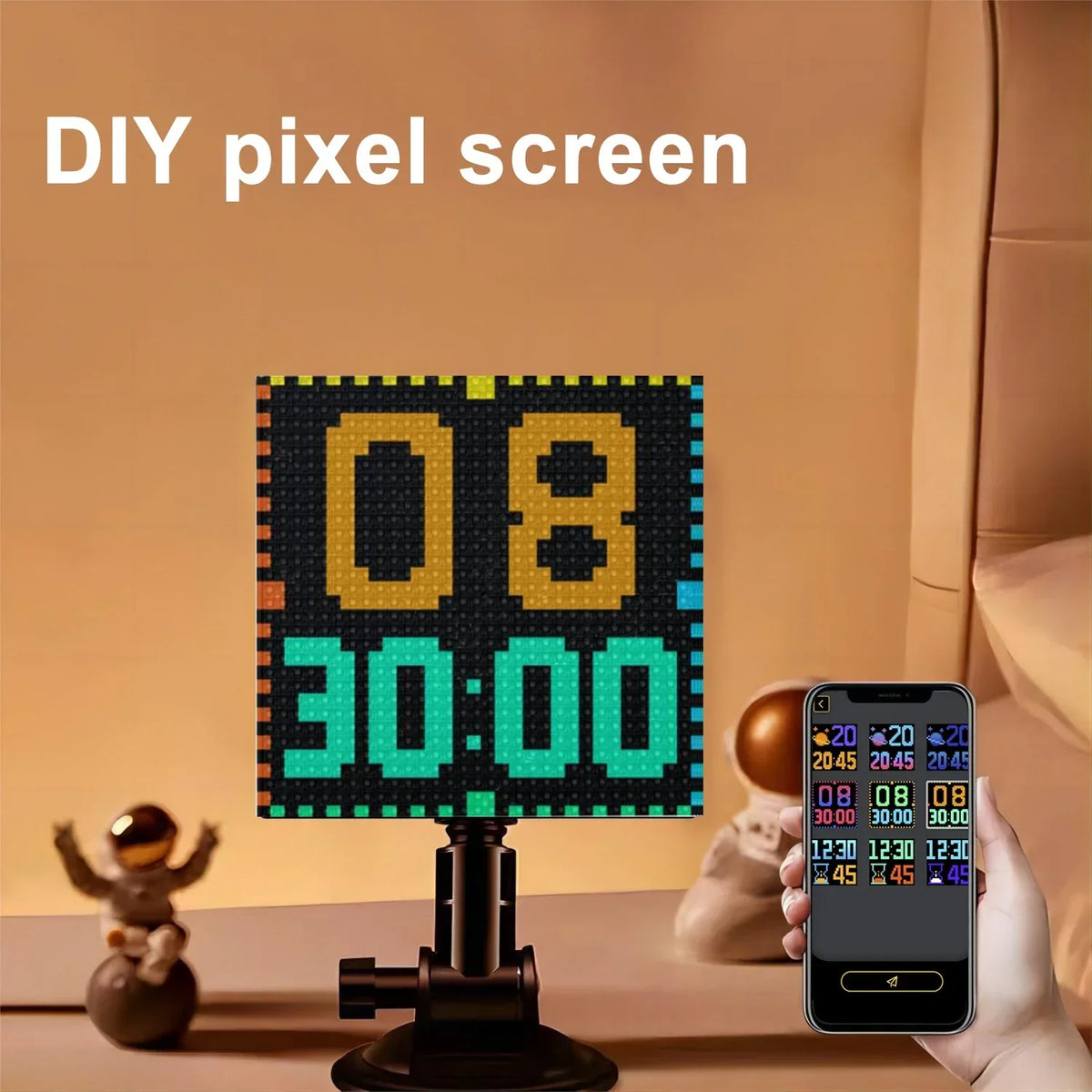 GobekUsa LED Car Sign Screen with Custom Text Animation - 32x32 Pixel Display